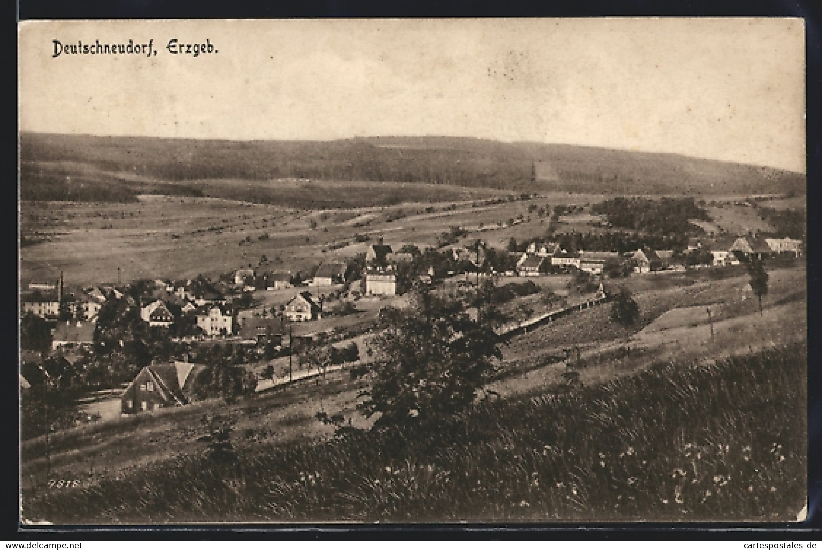 AK Deutschneudorf /Erzgeb., Gesamtansicht aus der Vogelschau
