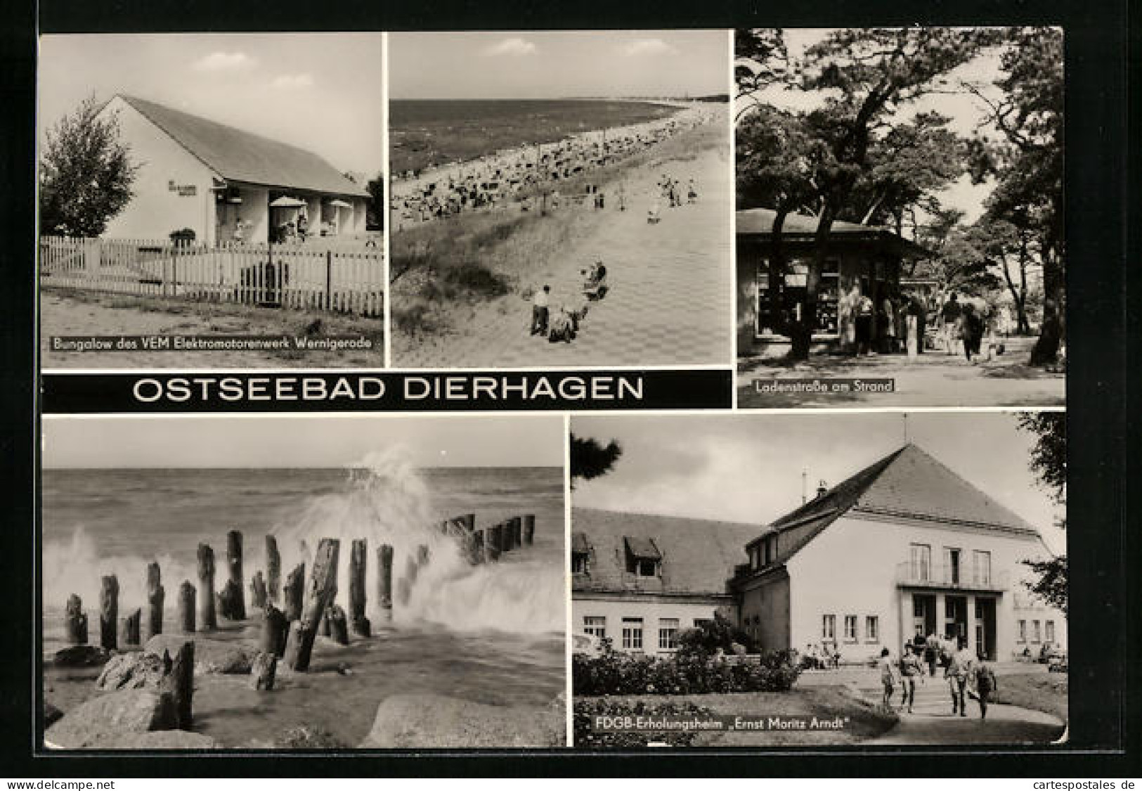 AK Dierhagen /Ribnitz-Damgarten, Ostseebad mit Ladenstrasse und FDGB-Erholungsheim