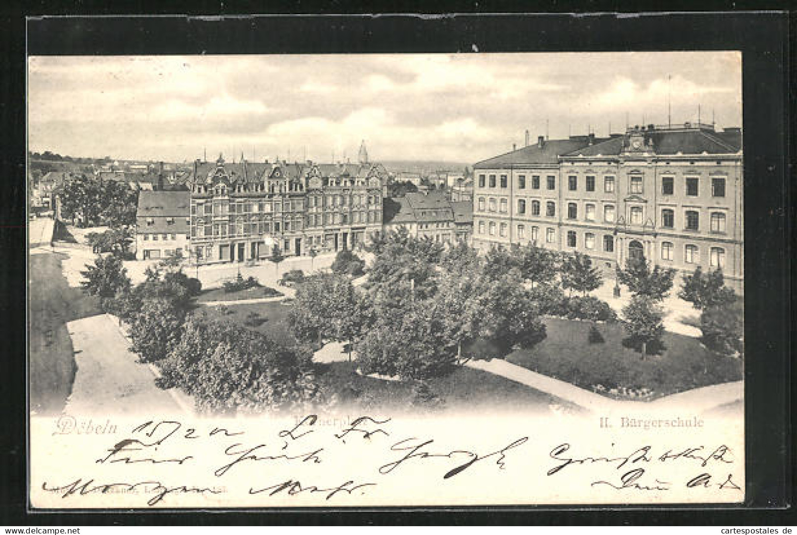 AK Döbeln, Körnerplatz mit Bürgerschule