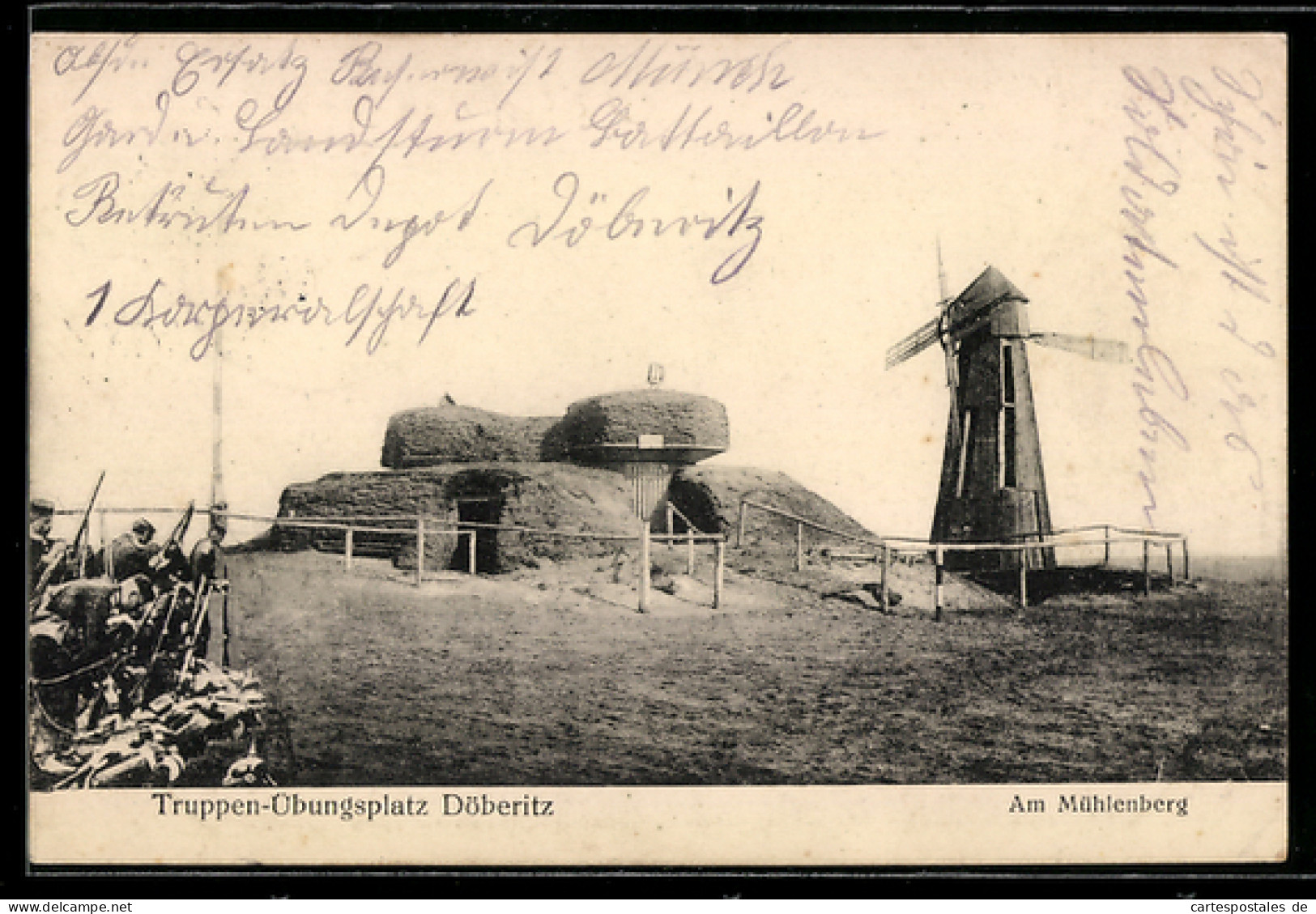 AK Döberitz, Truppenübungsplatz, Windmühle am Mühlberg
