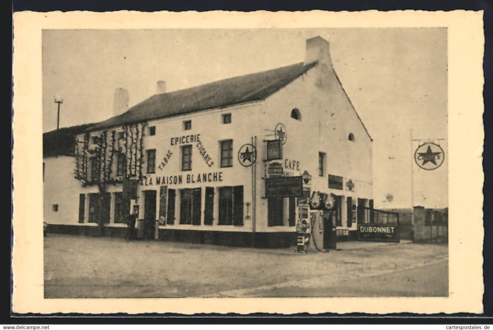 AK Doische, Café-Epicerie Maison Blanche Massart-Dambly, Tankstelle
