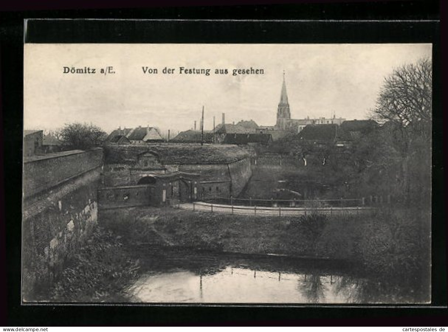 AK Dömitz a. E., Ortsansicht von der Festung aus
