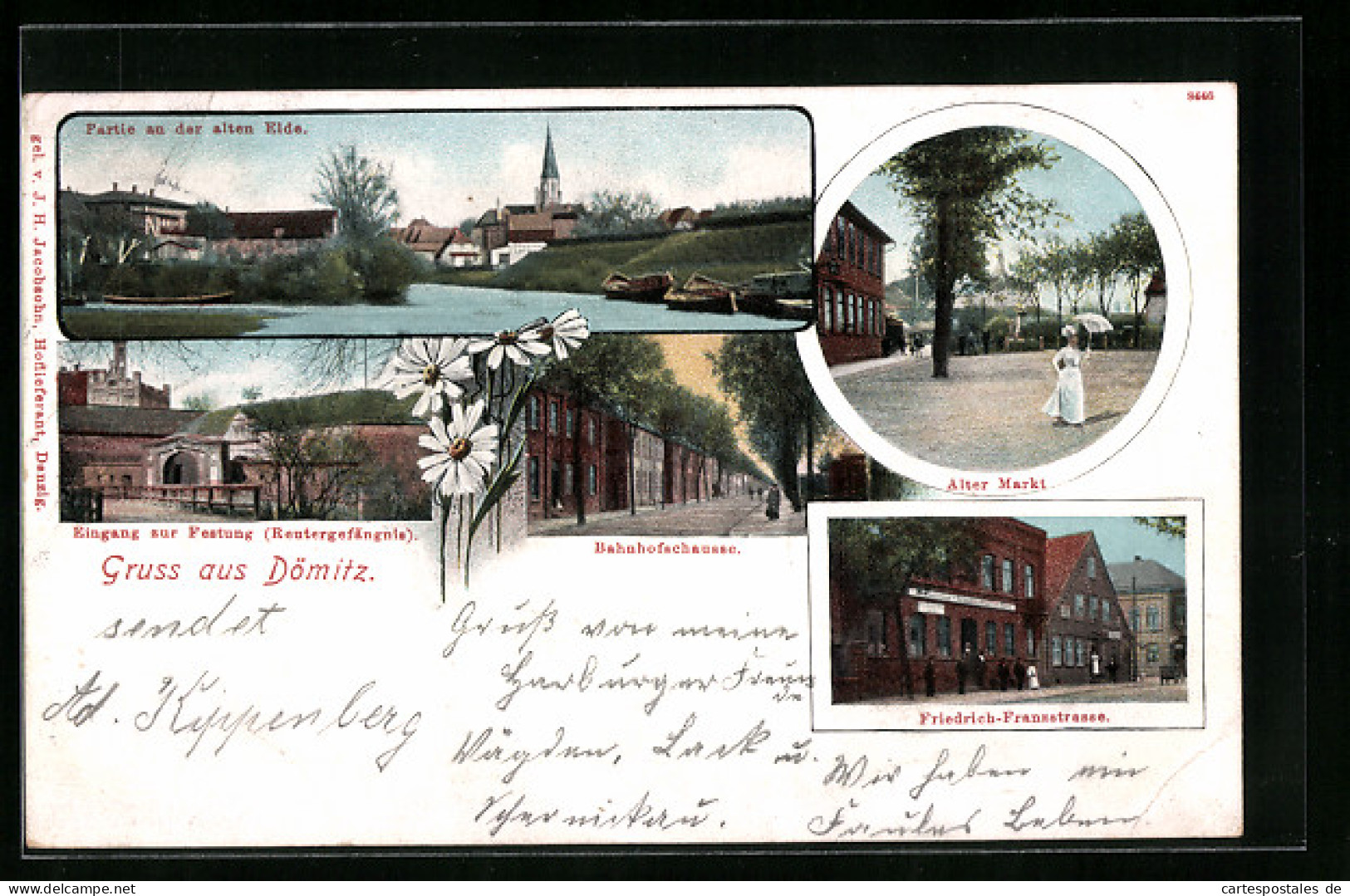 AK Dömitz, Eingang zur Festung Reutergefängnis, Alter Markt, Friedrich-Franzstrasse