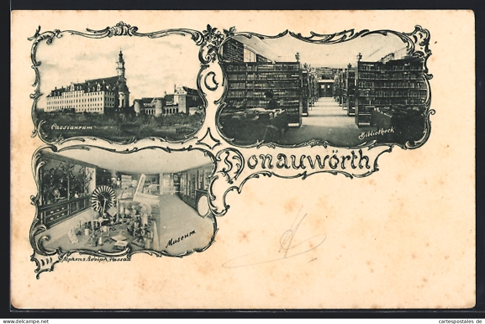 AK Donauwörth, Museum, Passianeum, Bibliothek