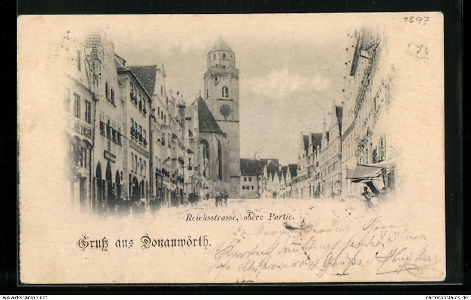 AK Donauwörth, Reichsstrasse, obere Partie