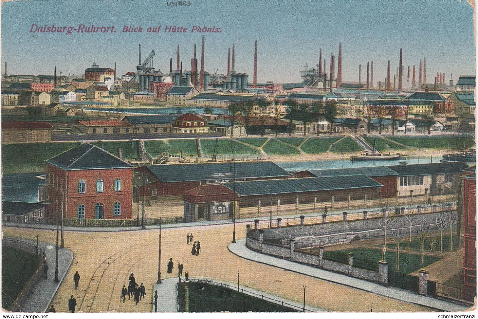 AK Duisburg Ruhrort Laar Blick Hütte Phönix Fabrik Hafen Bahnhof a Oberhausen Krefeld Mülheim Ruhr Essen Moers Dortmund
