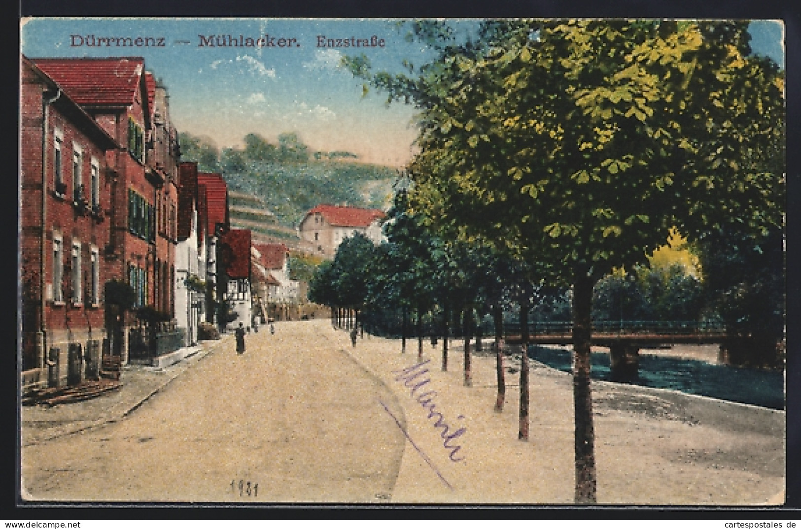 AK Dürrmenz-Mühlacker, Partie in der Enzstrasse