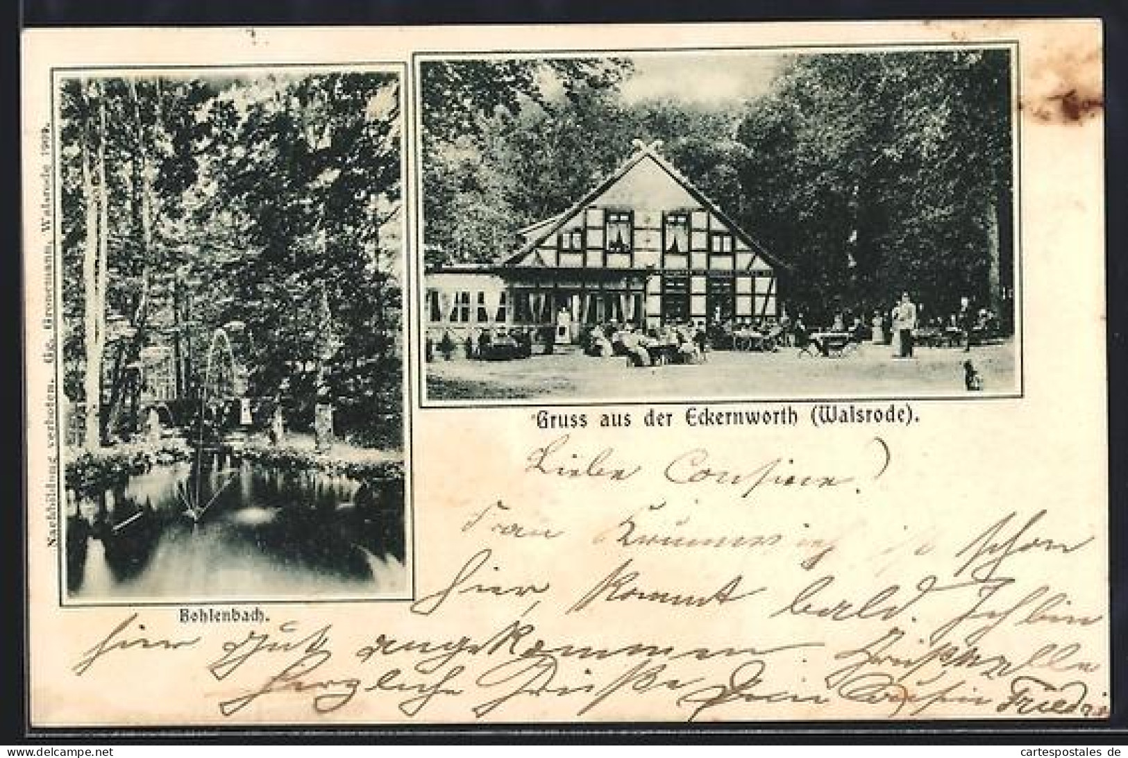AK Eckernworth /Waldsrode, Bohlenbach und Gasthaus