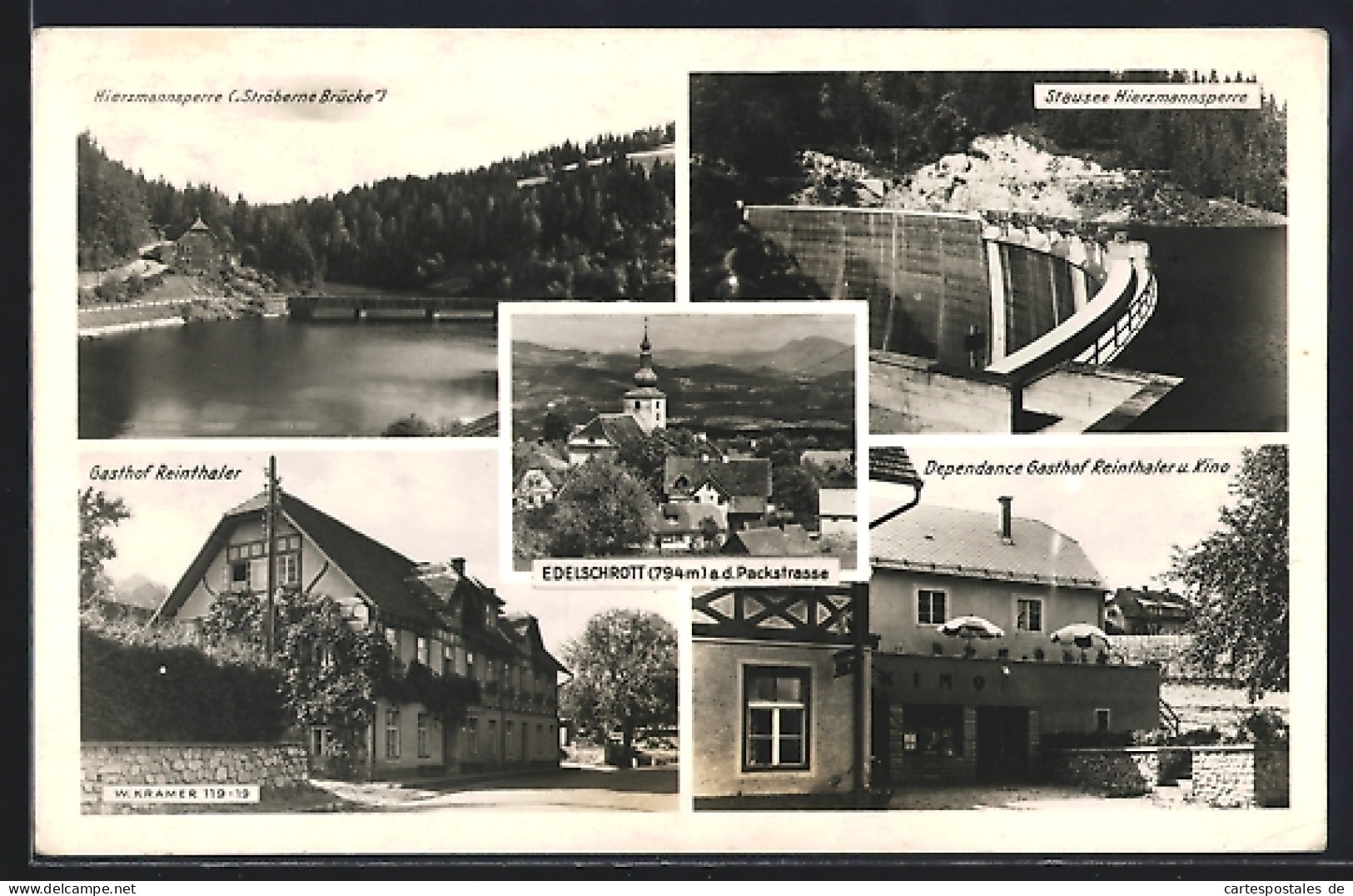 AK Edelschrott an der Packstrasse, Gasthof Reinthaler, Stausee Hierzmannsperre
