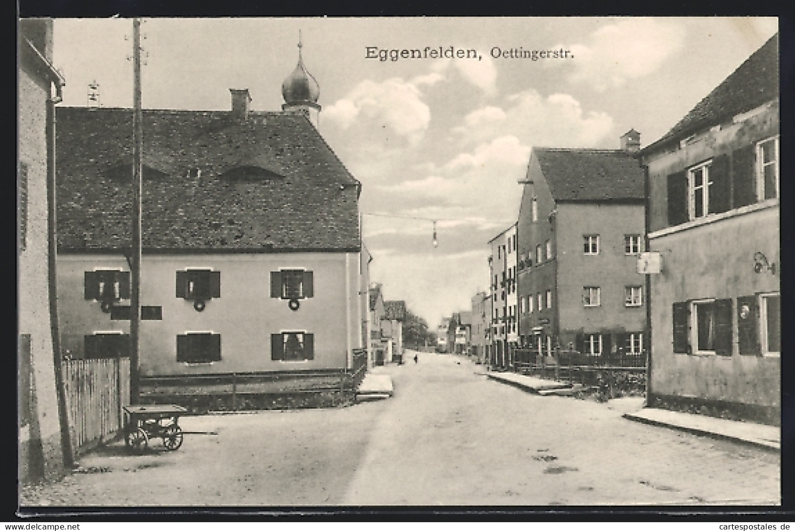 AK Eggenfelden, Oettingerstrasse mit Geschäften