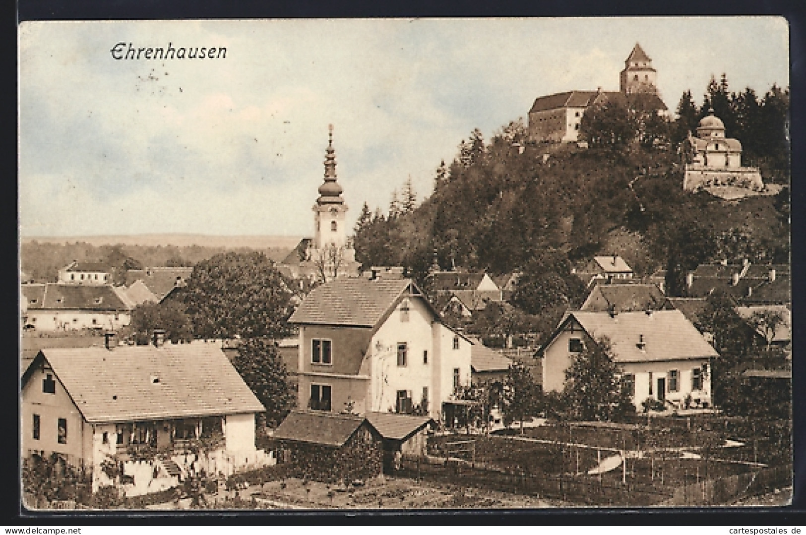 AK Ehrenhausen, Ortsansicht mit Kirche