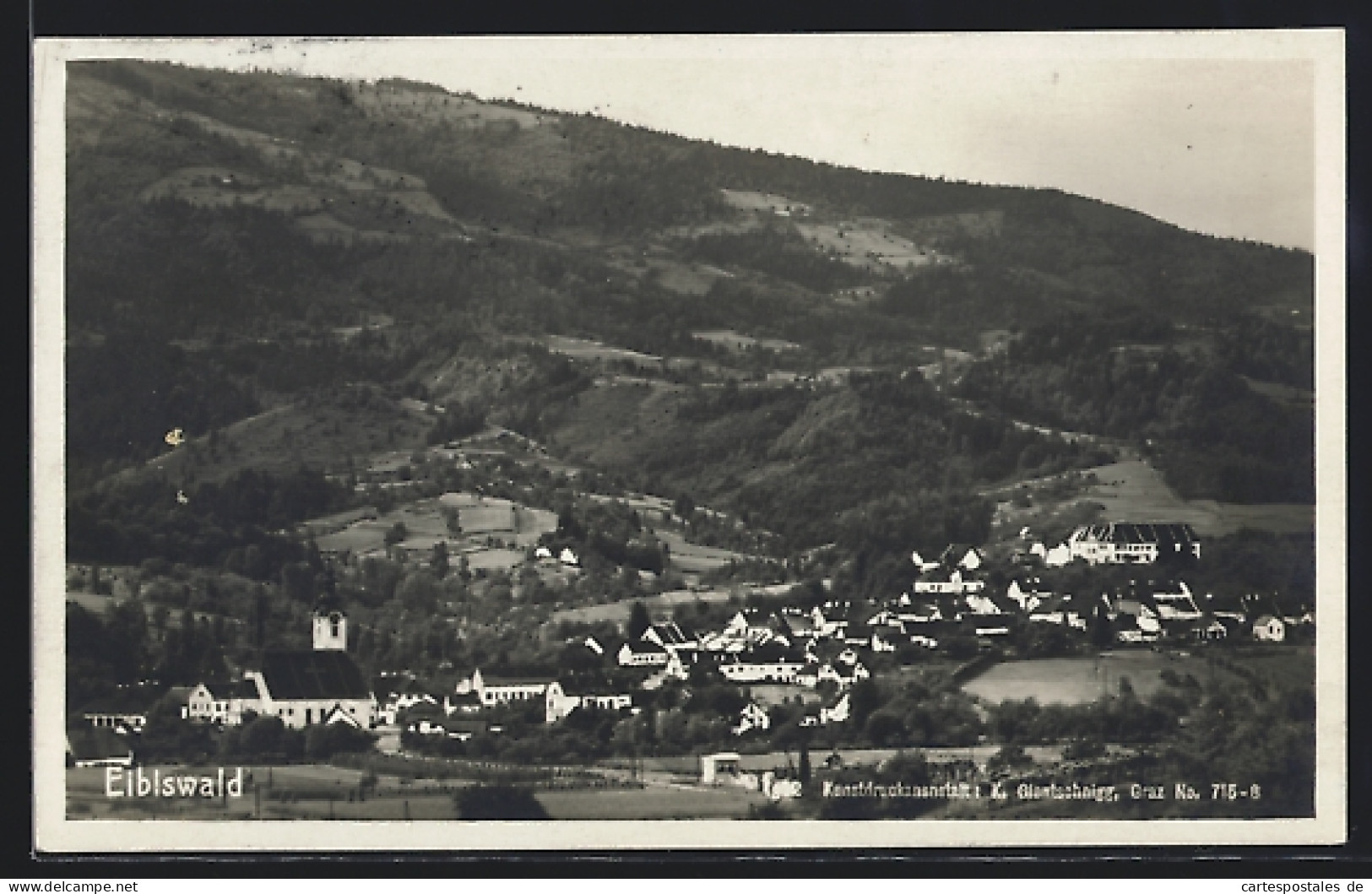 AK Eibiswald, Ortsansicht gegen die Berge