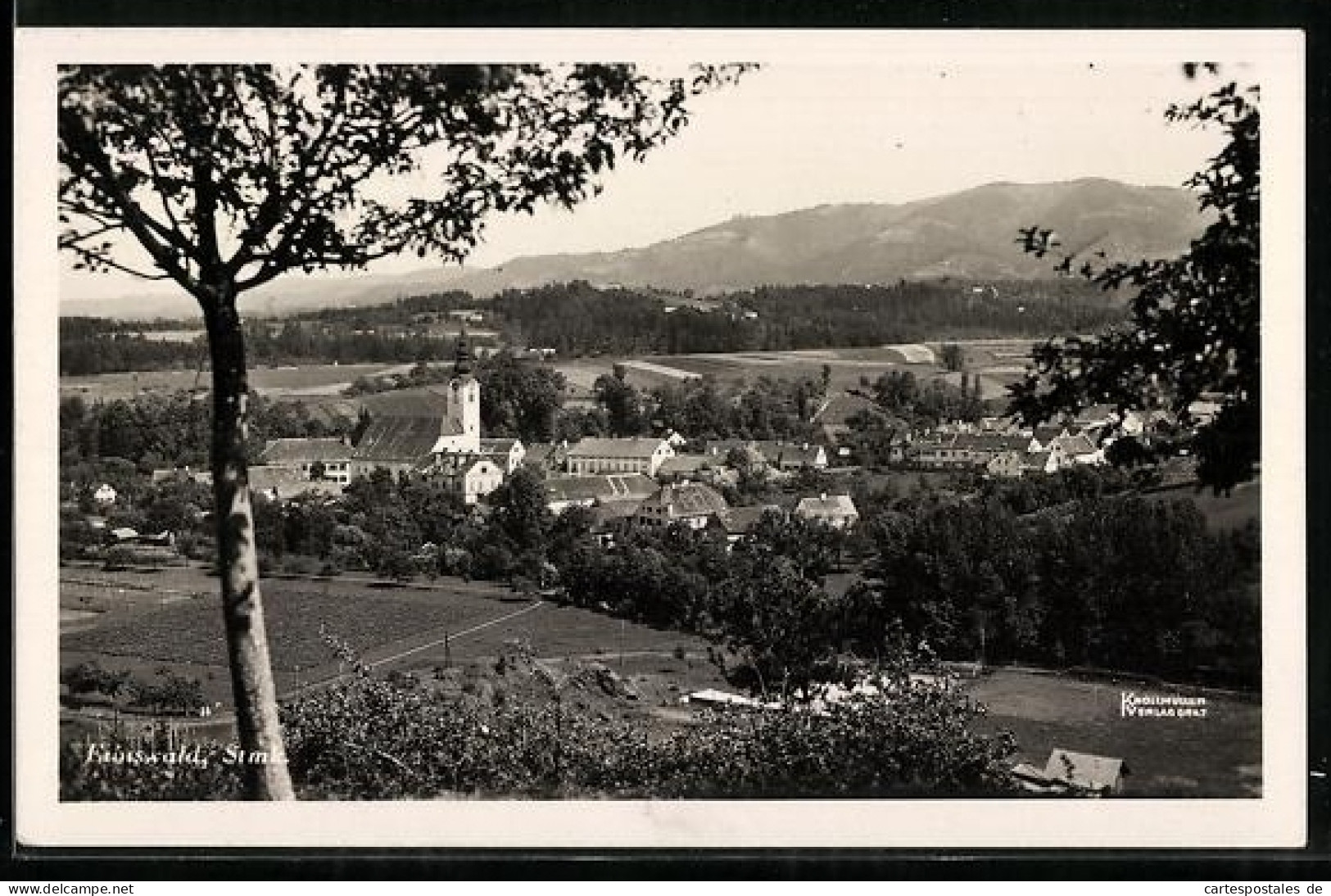 AK Eibiswald, Ortsansicht mit Kirchturm