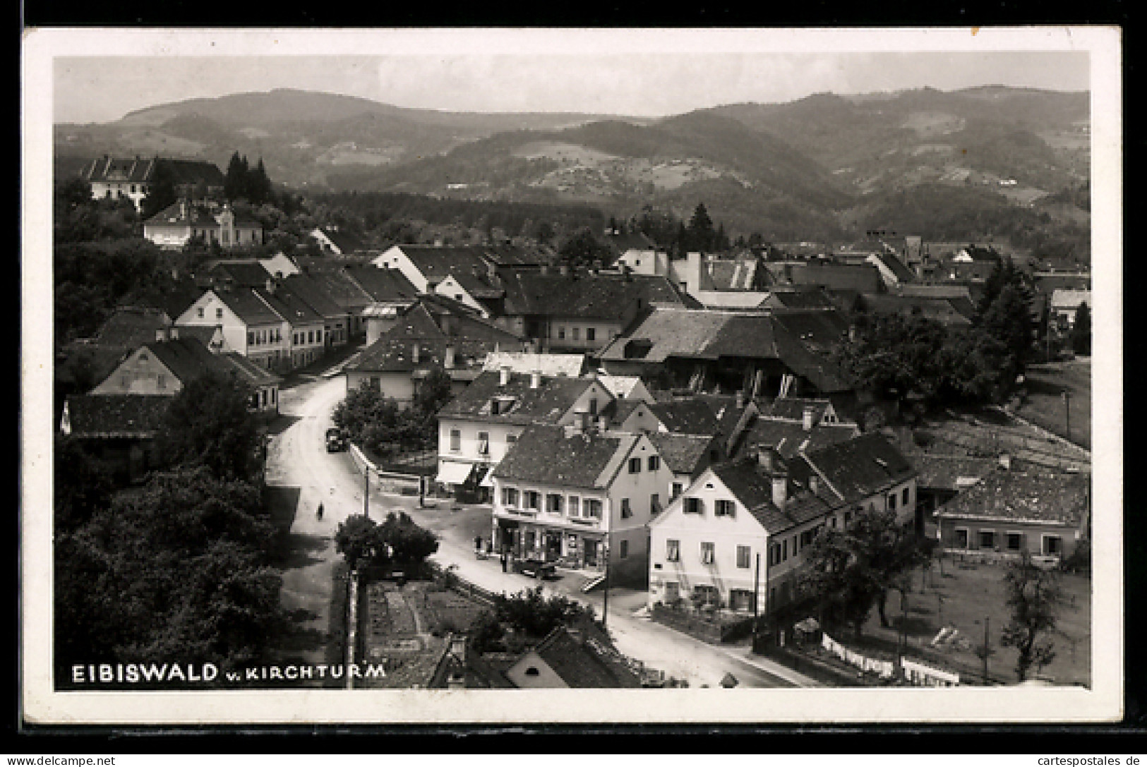 AK Eibiswald, Ortsansicht vom Kirchturm aus
