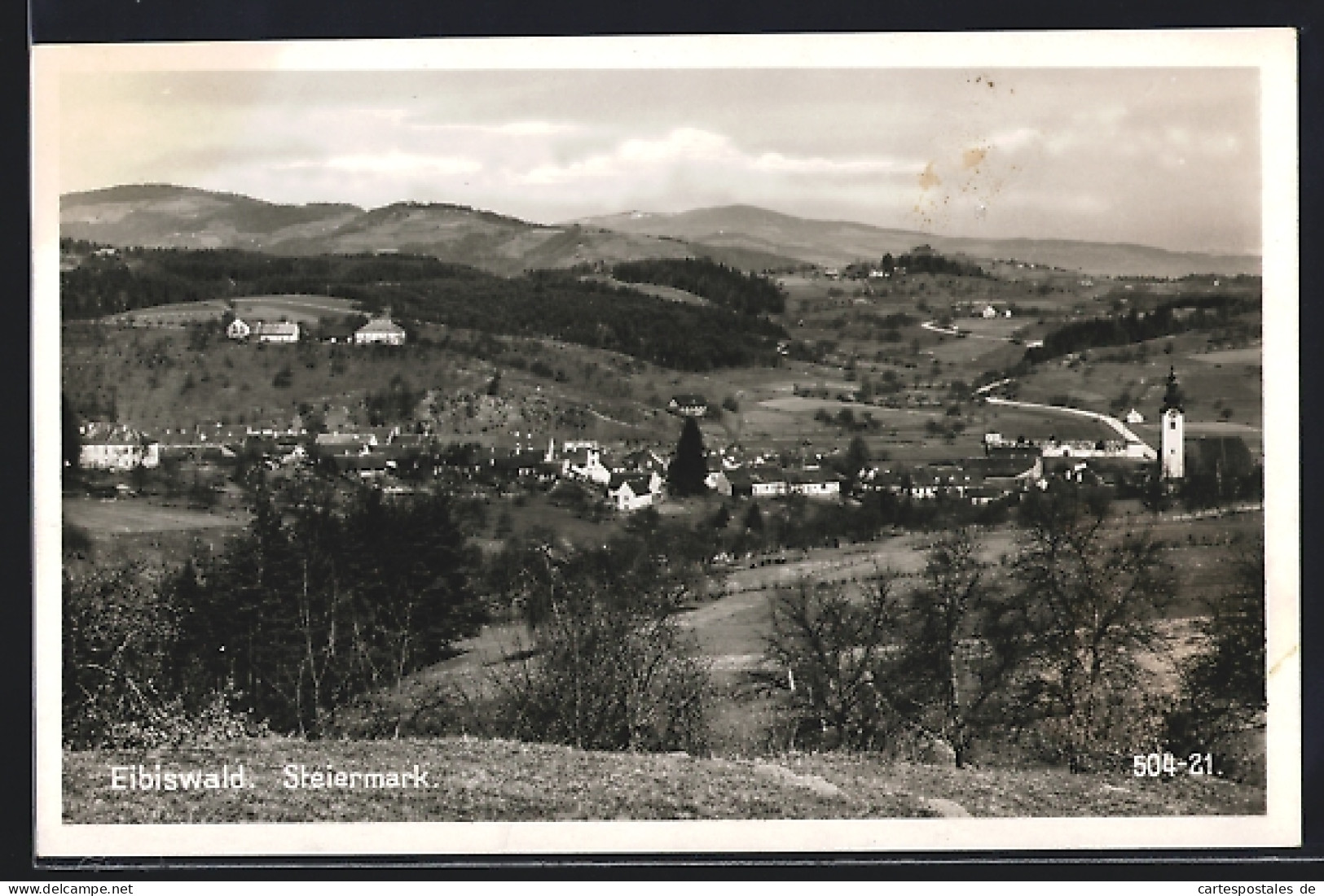 AK Eibiswald /Steiermark, Ortsansicht mit Blick ins Land