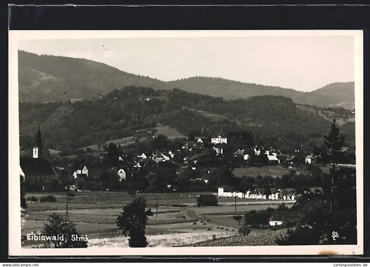 AK Eibiswald /Stmk., Ortsansicht am Berghang