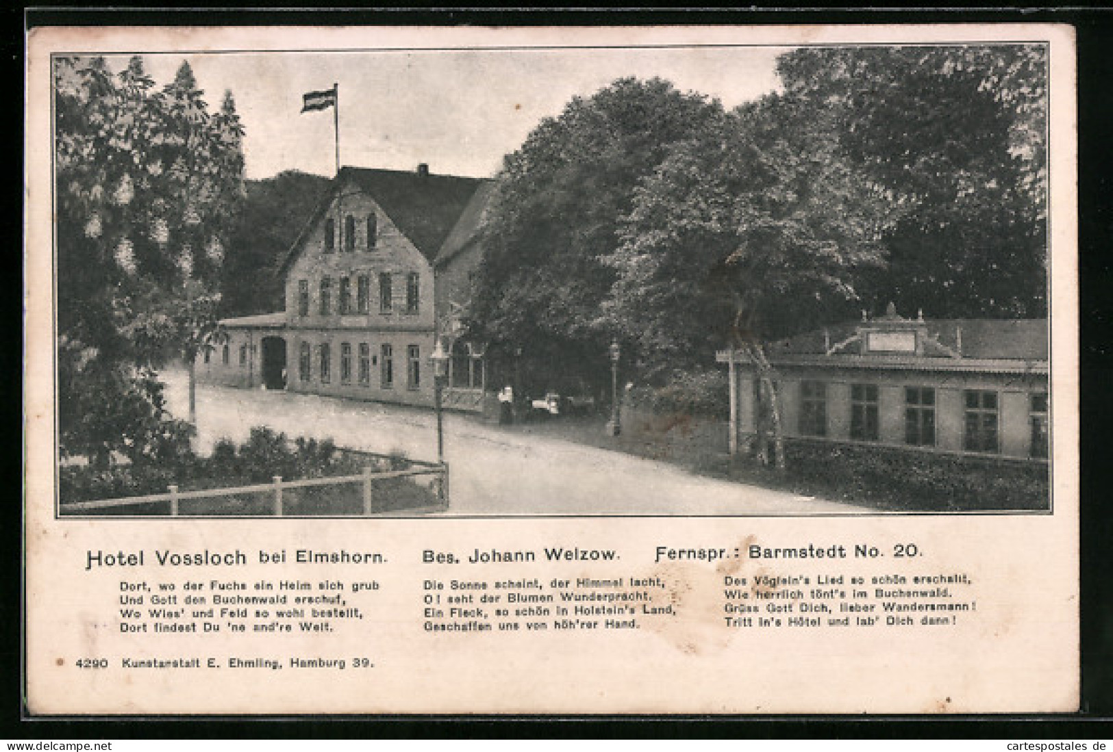 AK Elmshorn, Hotel Vossloch, Bes. Johann Welzow