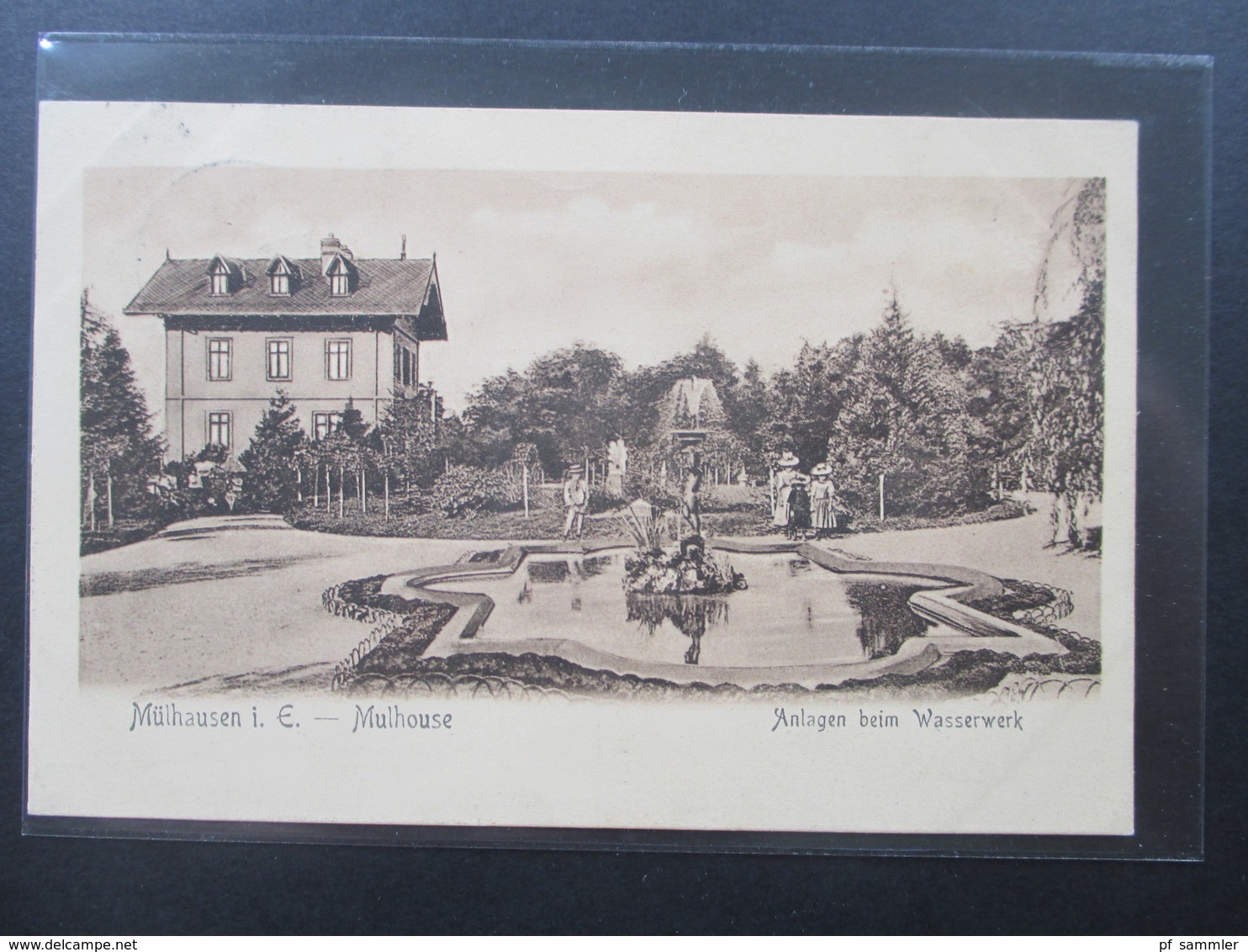 AK Elsass 1905 Mülhausen / Mulhouse. Anlagen beim Wasserwerk. Nach Sanct Ludwig Elsass