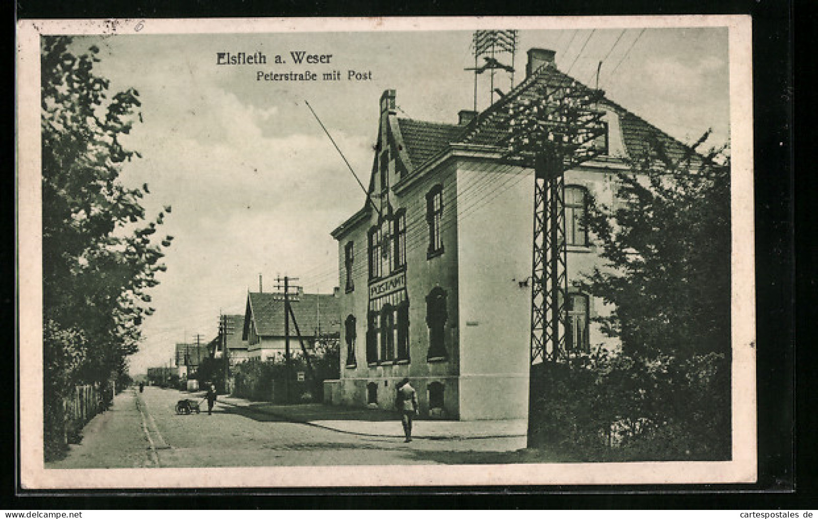 AK Elsfleth /Weser, Peterstrasse mit Post