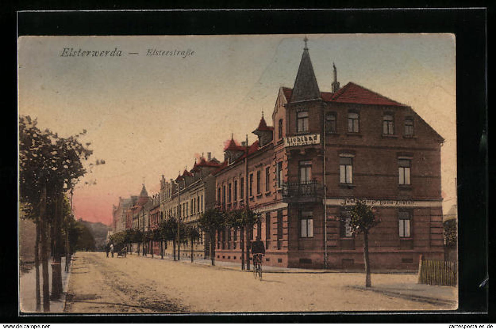 AK Elsterwerda, Elsterstrassse mit Lichtbad Elsterwerda