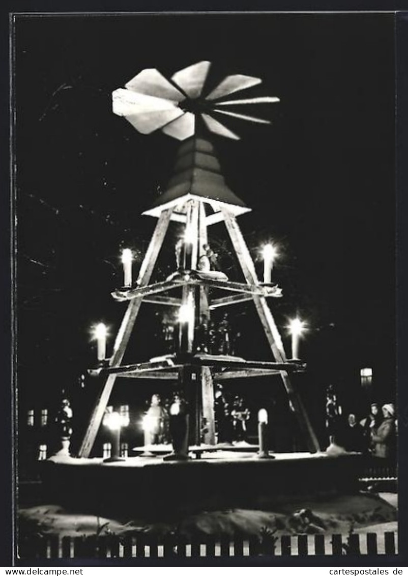 AK Elterlein /Annaberg, Marktpyramide zur Weihnachtszeit