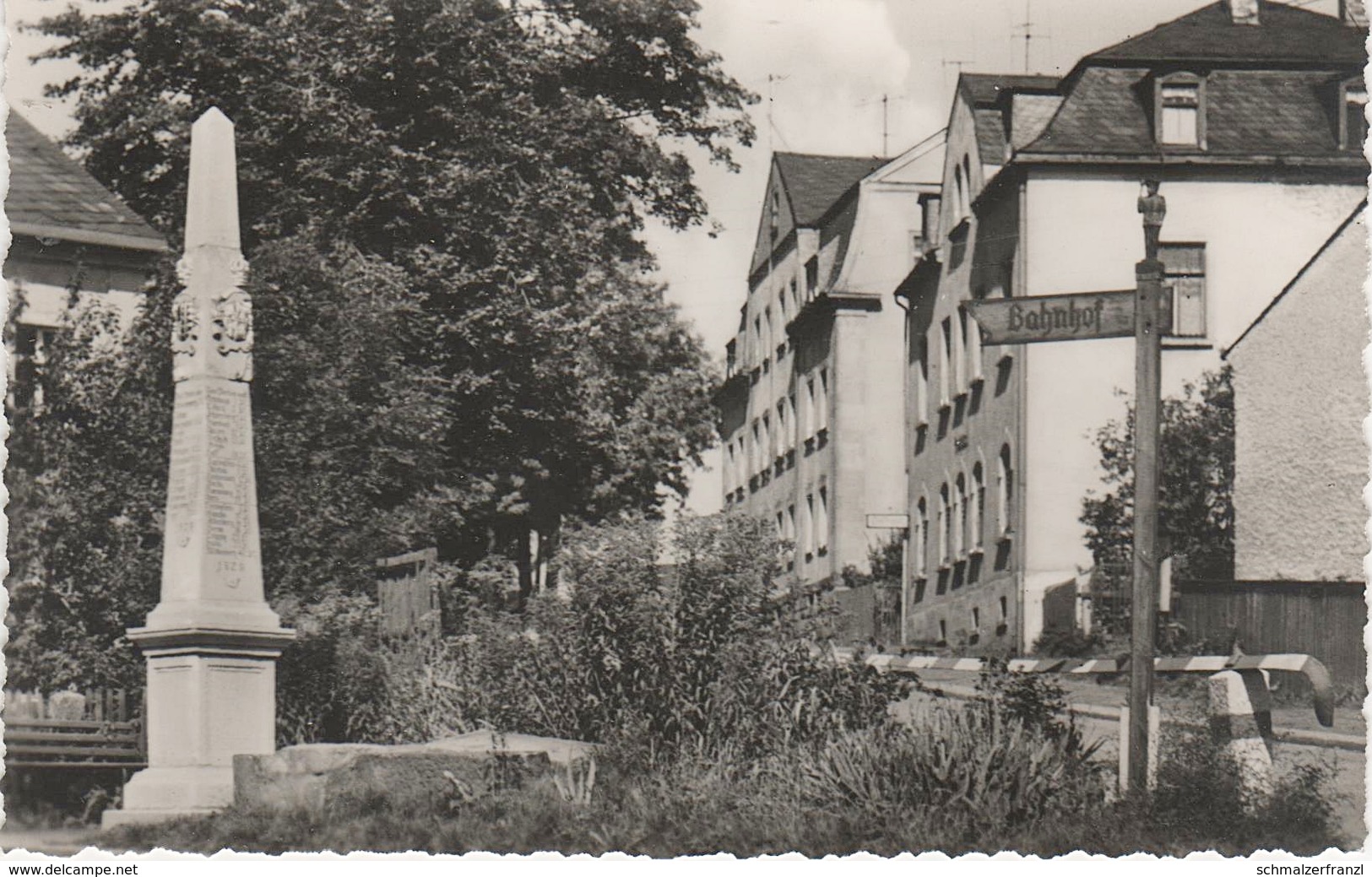 AK Elterlein Zwönitzer Straße Postsäule Bahnhof a Scheibenberg Schlettau Annaberg Grünhain Beierfeld Erzgebirge DDR