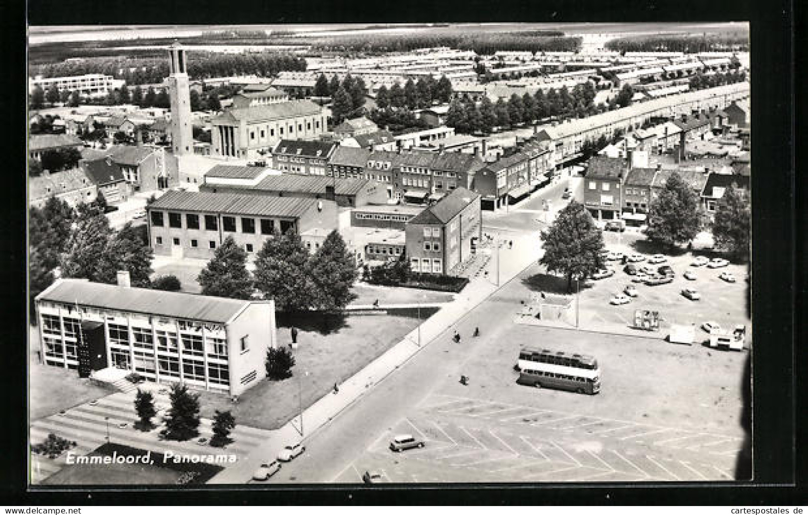 AK Emmeloord, Panorama des Orts aus der Vogelschau