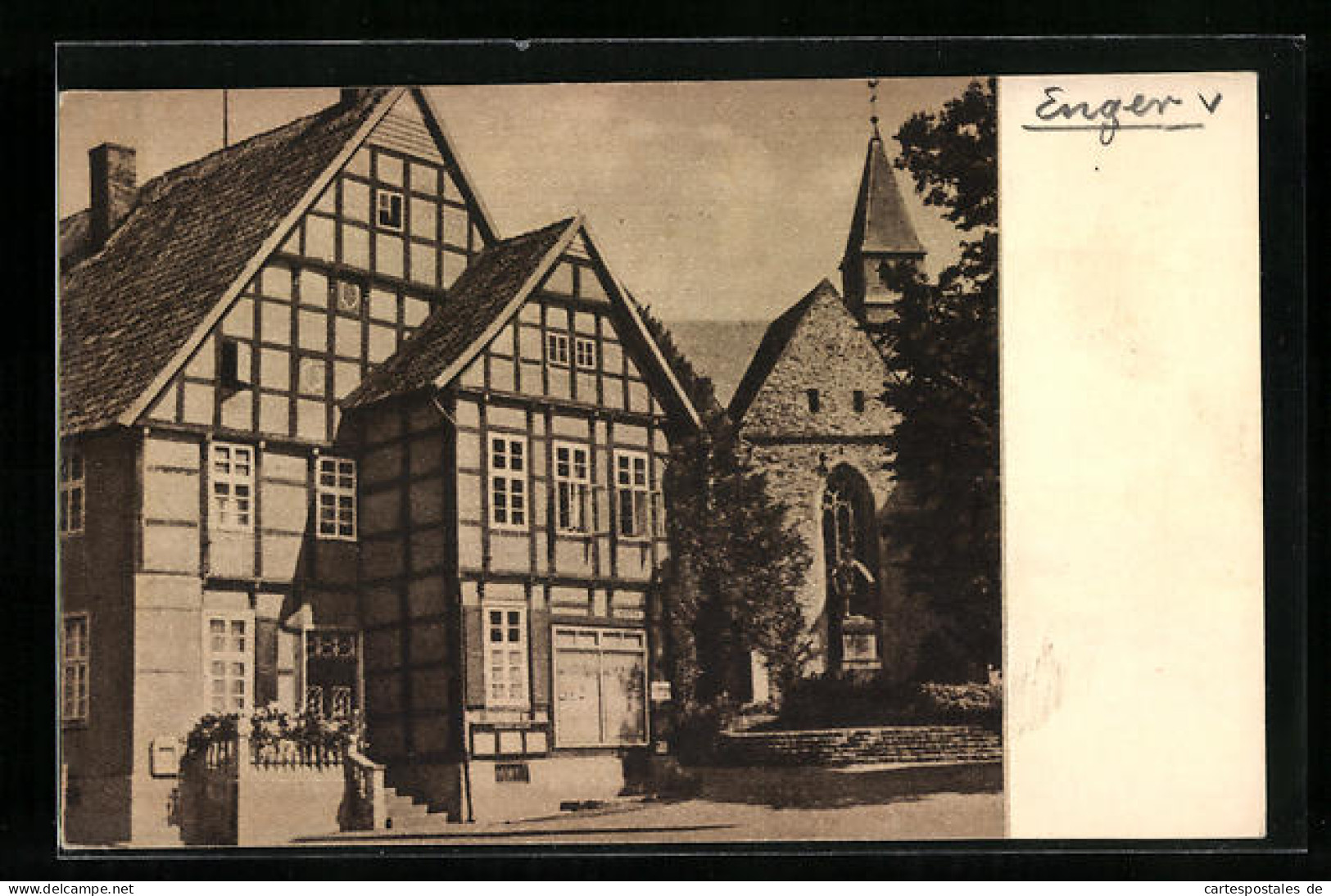 AK Enger, Teilansicht mit Kirche