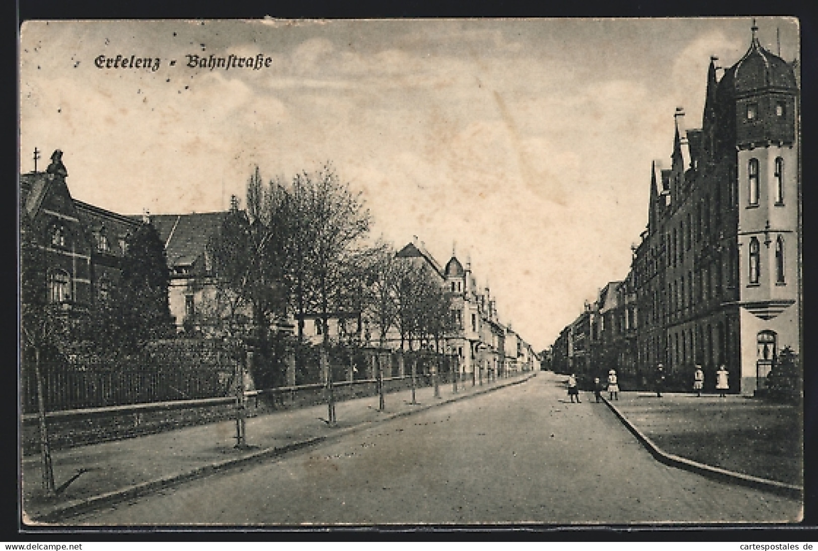 AK Erkelenz, Bahnstrasse mit Kindern