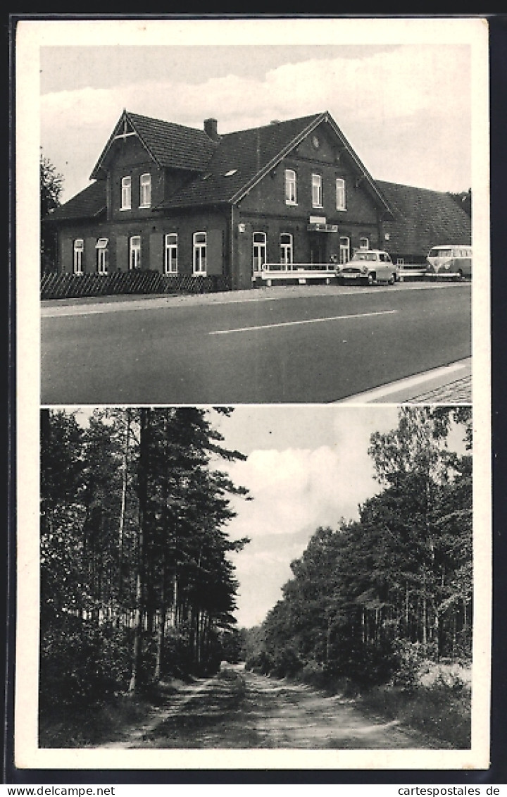 AK Fahrenhorst / Gettorf, Gasthof zum Grünen Jäger v. A. Cordes, Waldweg