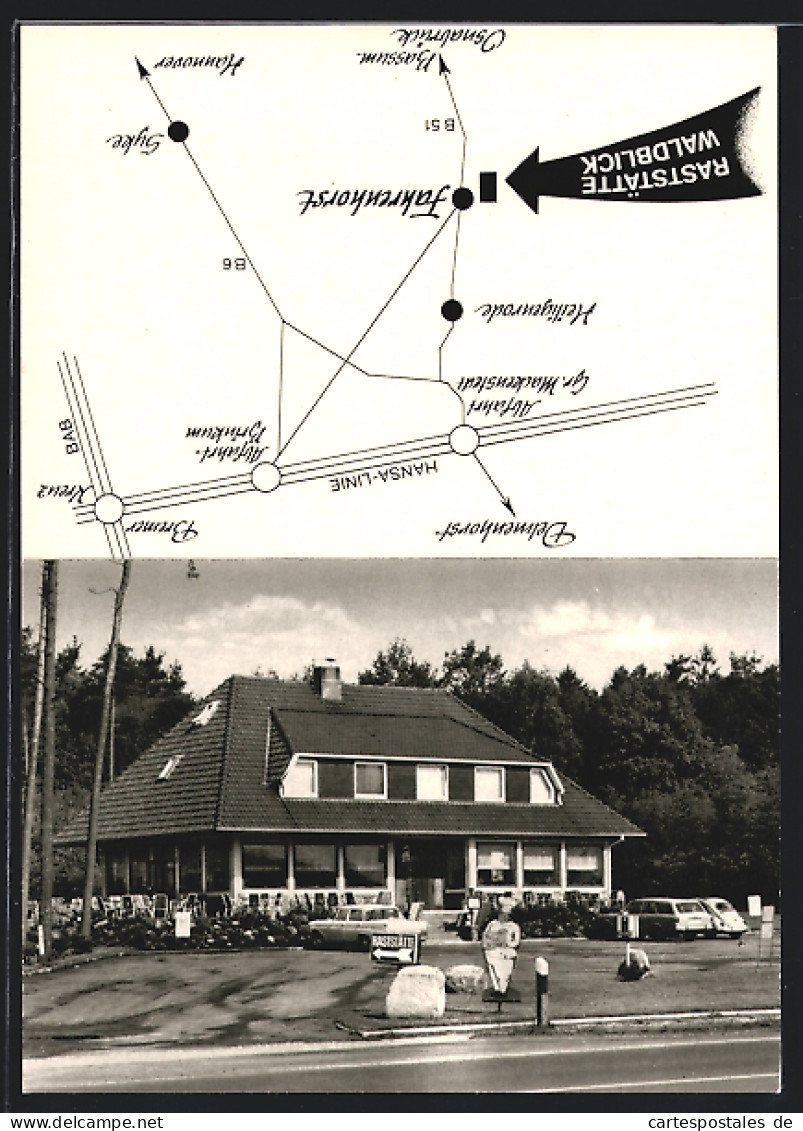 AK Fahrenhorst / Stuhr, Hotel-Raststätte Waldblick, VW Käfer