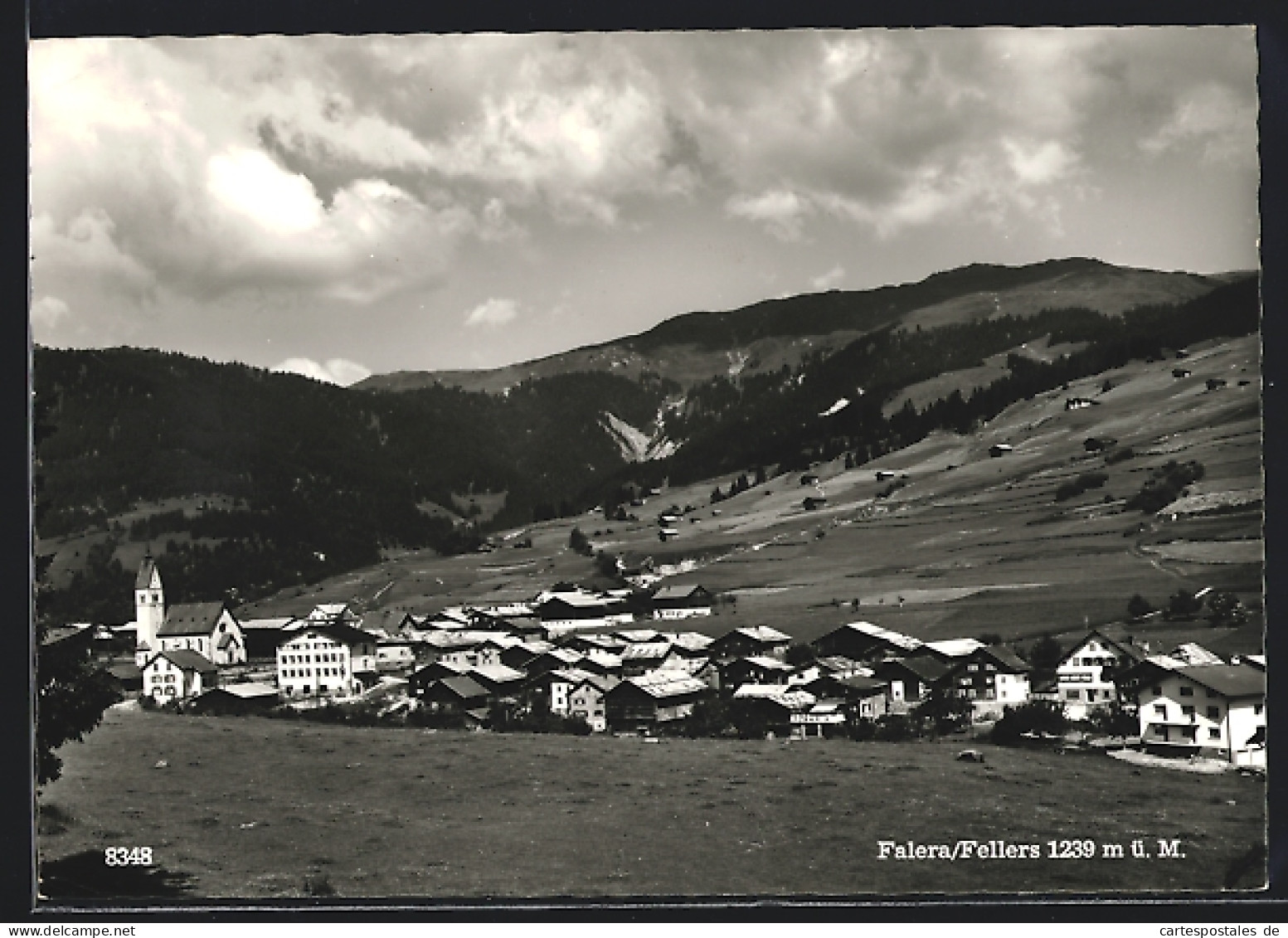AK Falera, Ortsansicht mit Blick übers Land