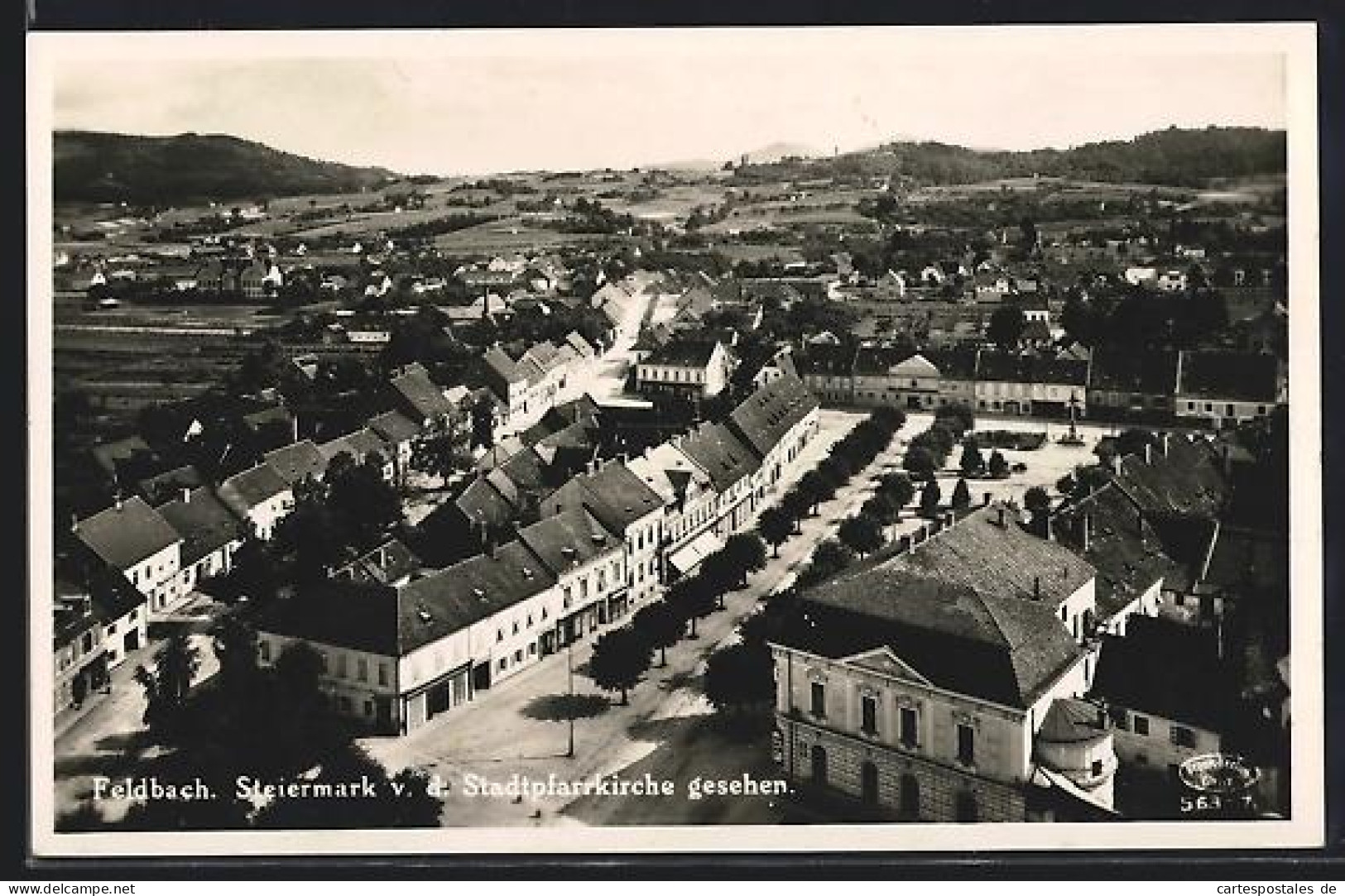 AK Feldbach, Ortsansicht von der Stadtpfarrkirche aus