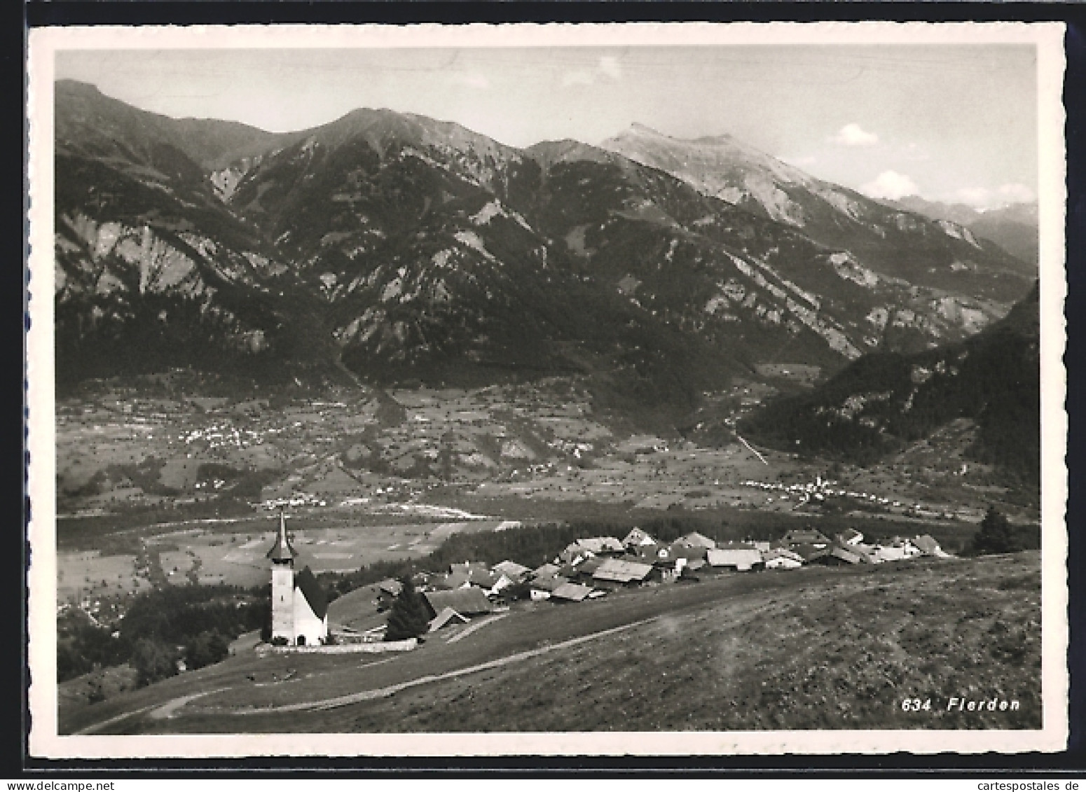 AK Flerden, Panorama mit Kirche