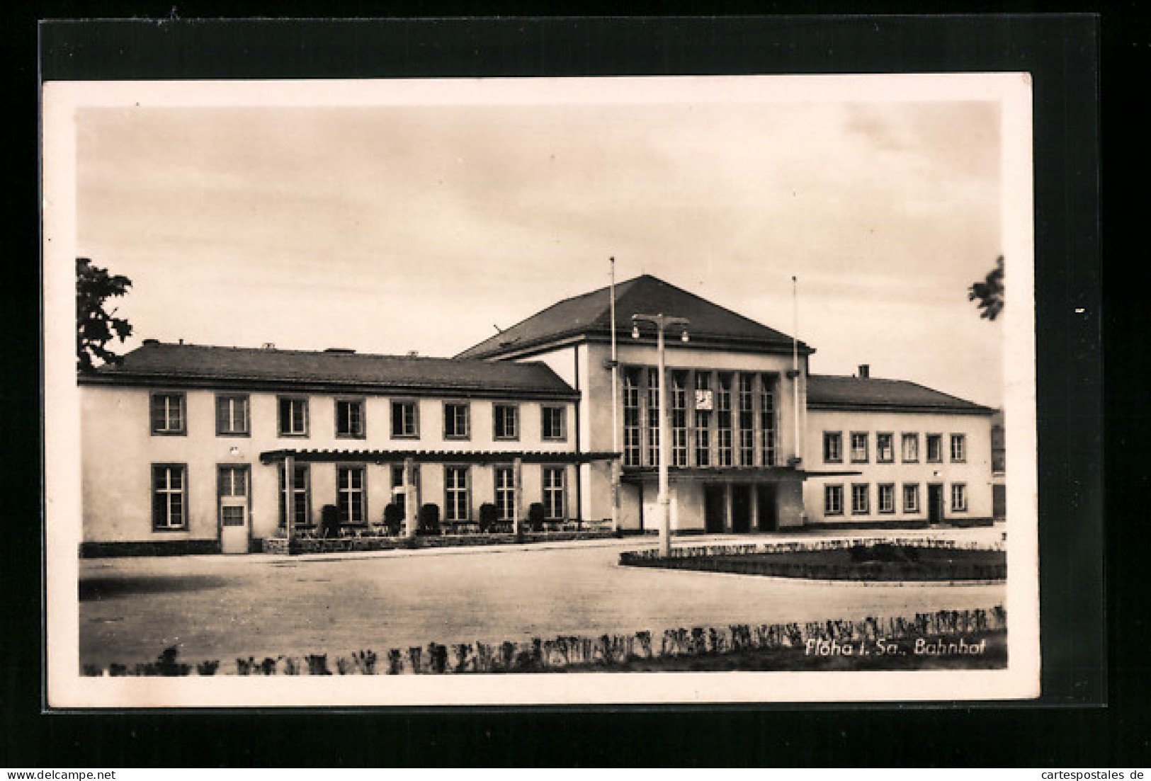 AK Flöha i. Sa. Blick auf den Bahnhof