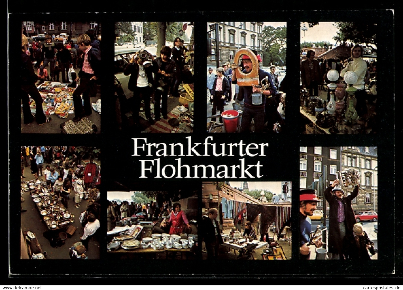 AK Frankfurt-Niederrad, Verschiedene Szenen vom Frankfurter Flohmarkt