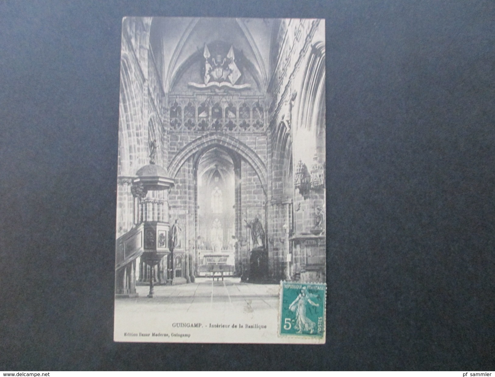 AK Frankreich 1912 Guingamp. Interieur de la Basilique. Kirche / Dom. Edition Bazar Moderne, Guingamp