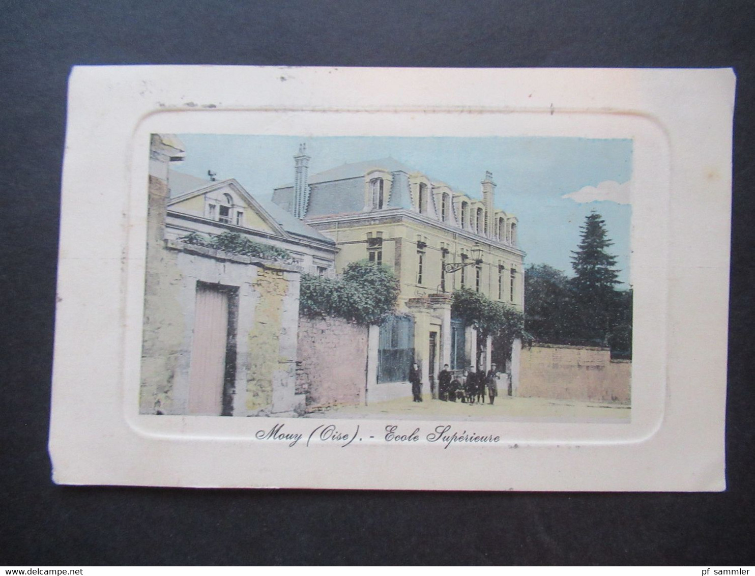 AK Frankreich 1913 Mouy (Oise) Ecole Superieure mit Personen vor der Schule!