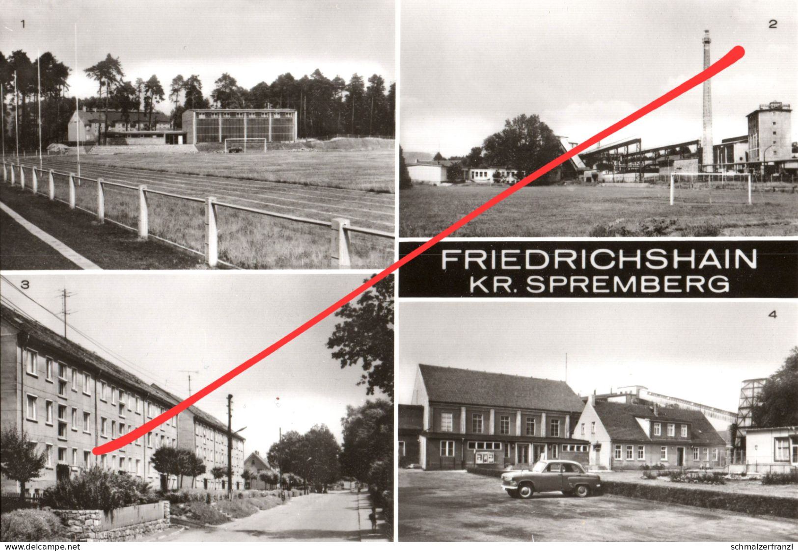 AK Friedrichshain Waldstadion Sportplatz Glaswerk Bahnhofstraße Kulturhaus a Wolfshain Döbern Schleife Spremberg DDR