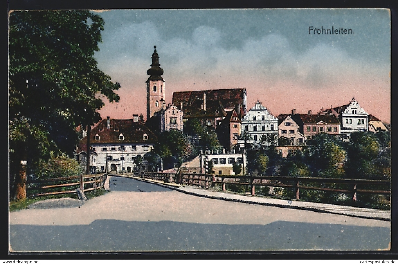 AK Frohnleiten, Strassenpartie mit Bäumen