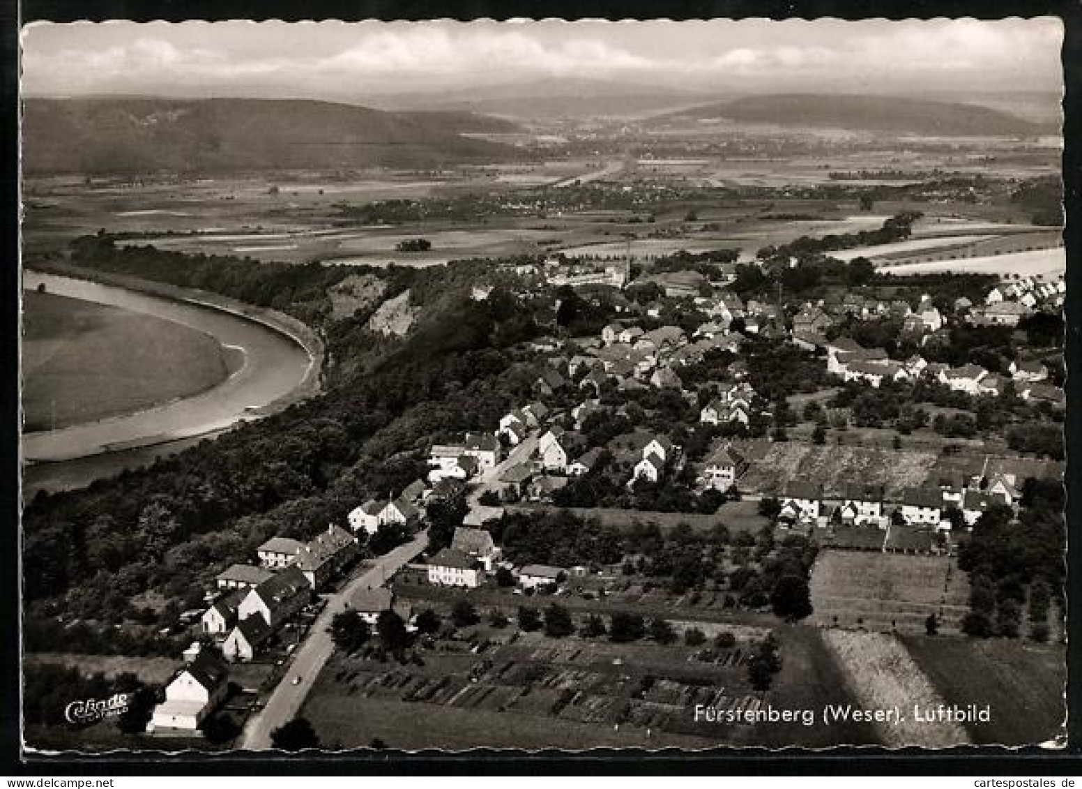 AK Fürstenberg /Weser, Luftbild Ort u. Umgebung