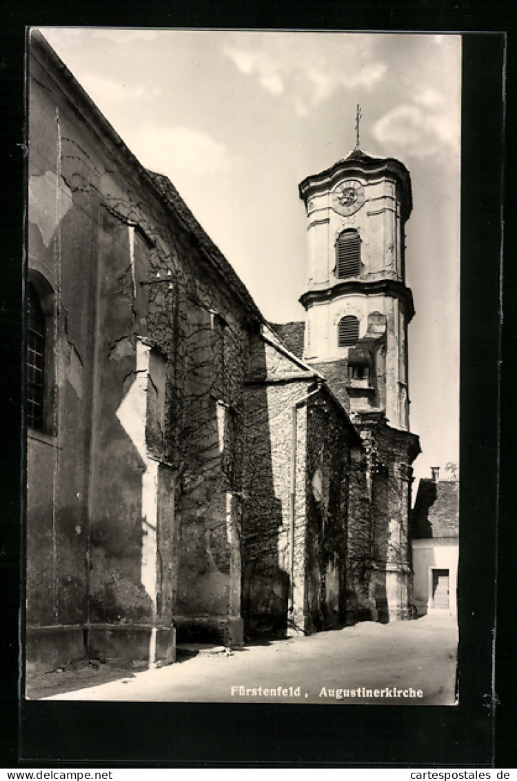 AK Fürstenfeld, Augustinerkirche mit Strasse