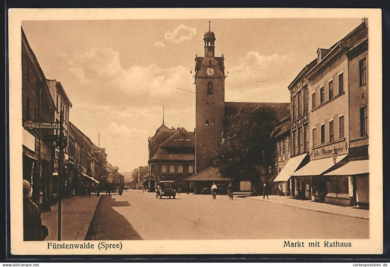 AK Fürstenwalde /Spree, Markt mit Rathaus