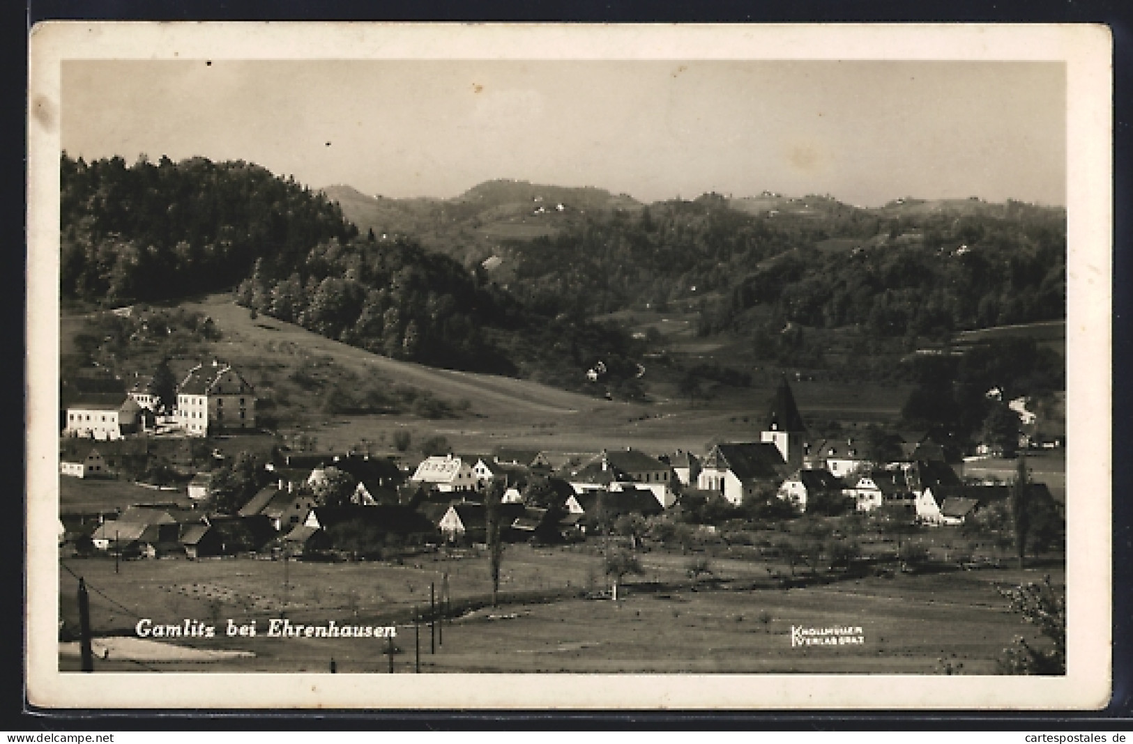 AK Gamlitz bei Ehrenhausen, Gesamtansicht mit Umgebung