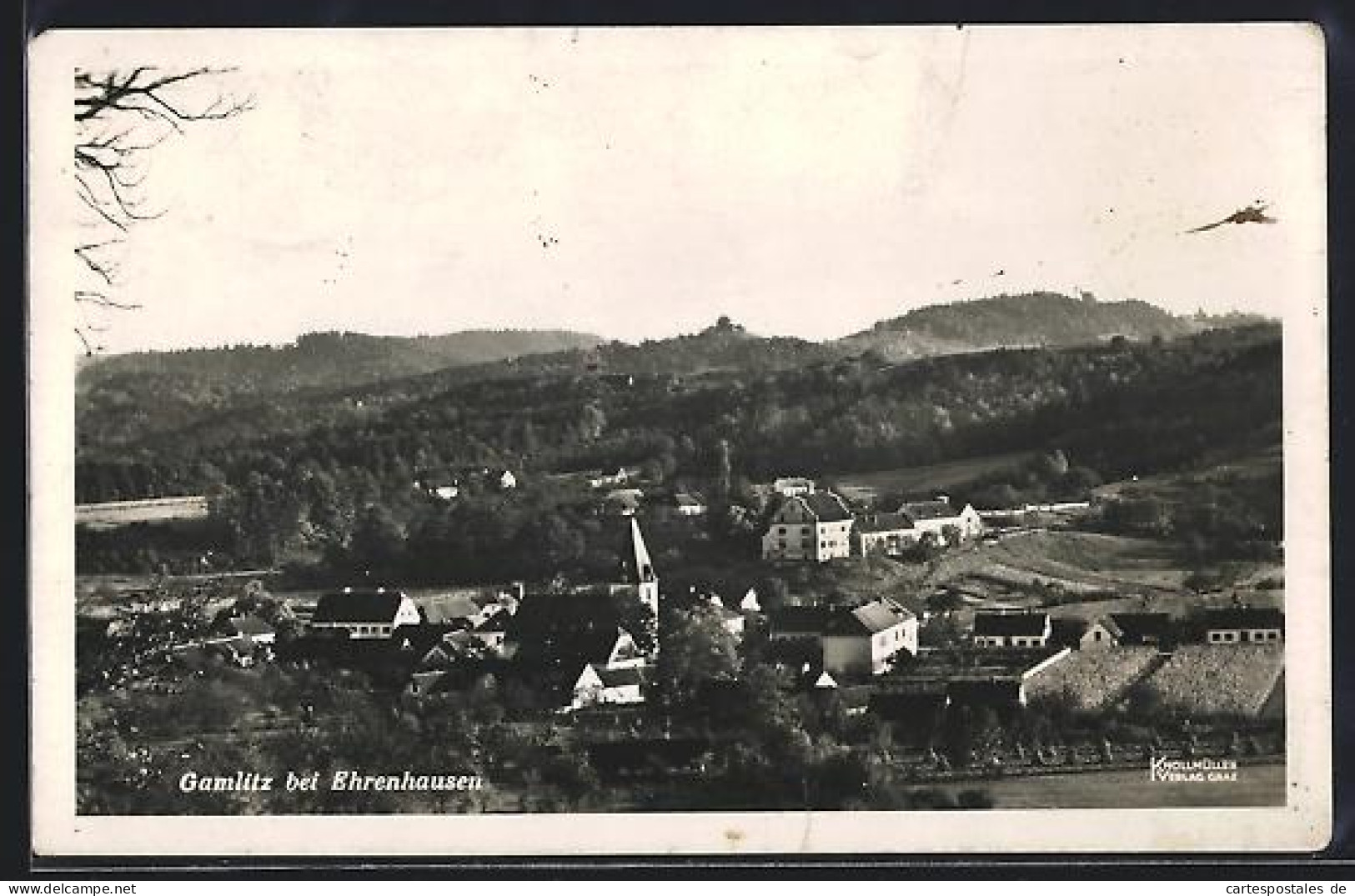 AK Gamlitz bei Ehrenhausen, Ortsansicht mit Kirche