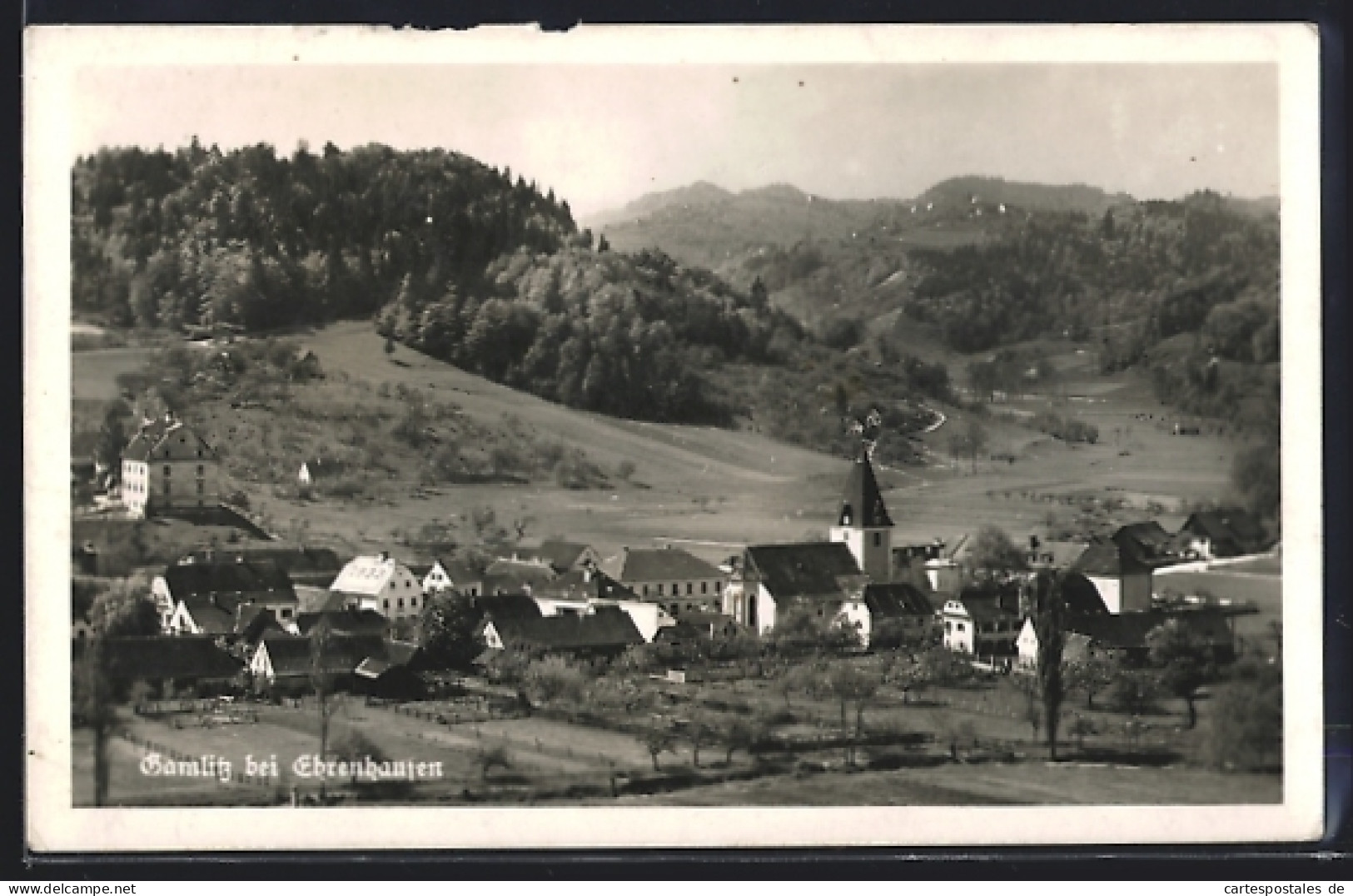 AK Gamlitz bei Ehrenhausen, Ortspanorama aus der Vogelschau