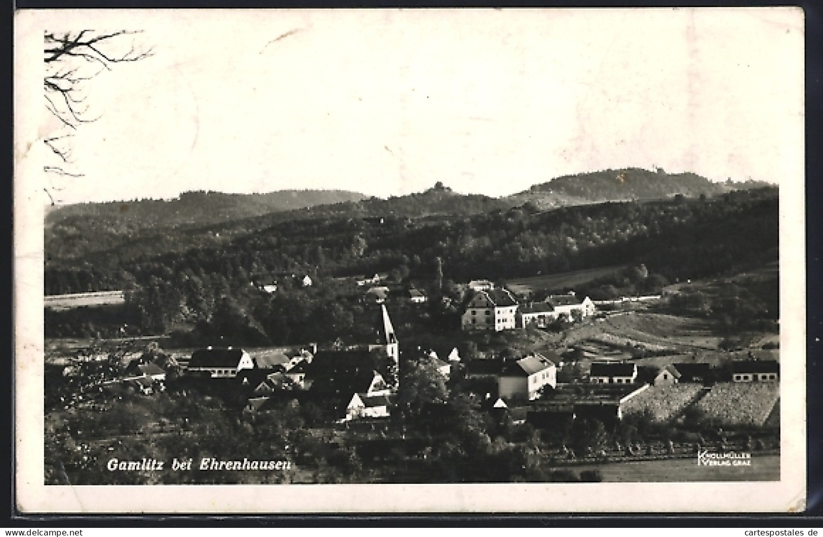 AK Gamlitz bei Ehrenhausen, Totalansicht aus der Vogelschau