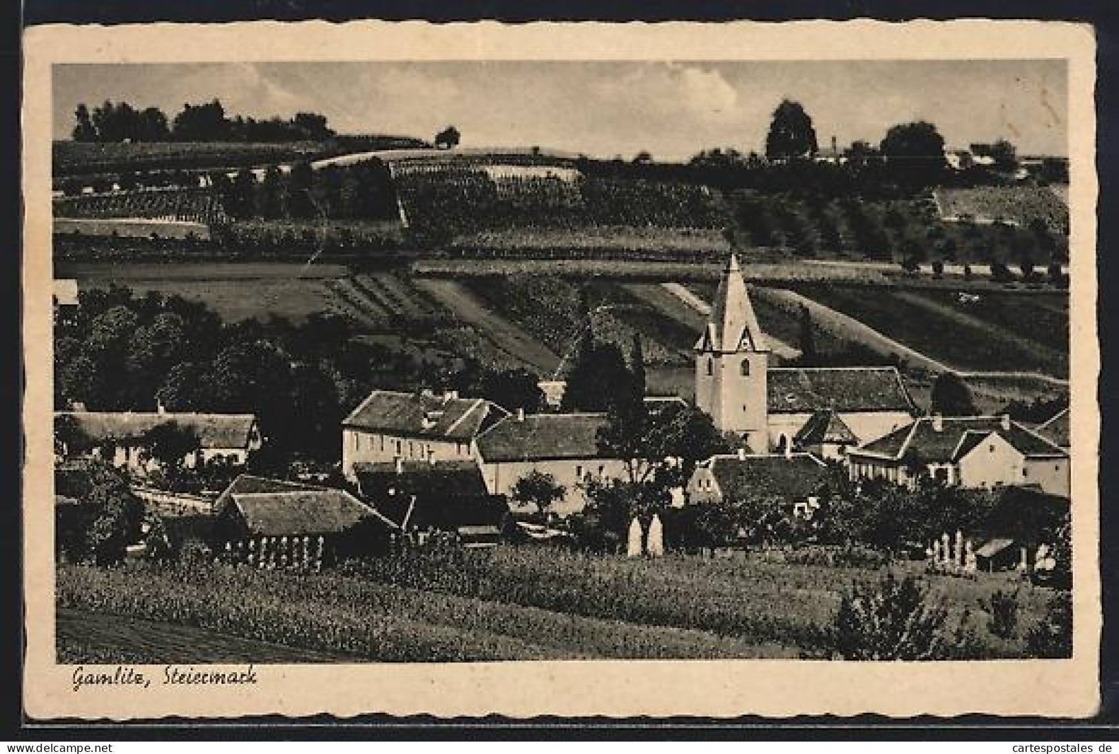 AK Gamlitz /Steiermark, Ortsansicht mit Kirche