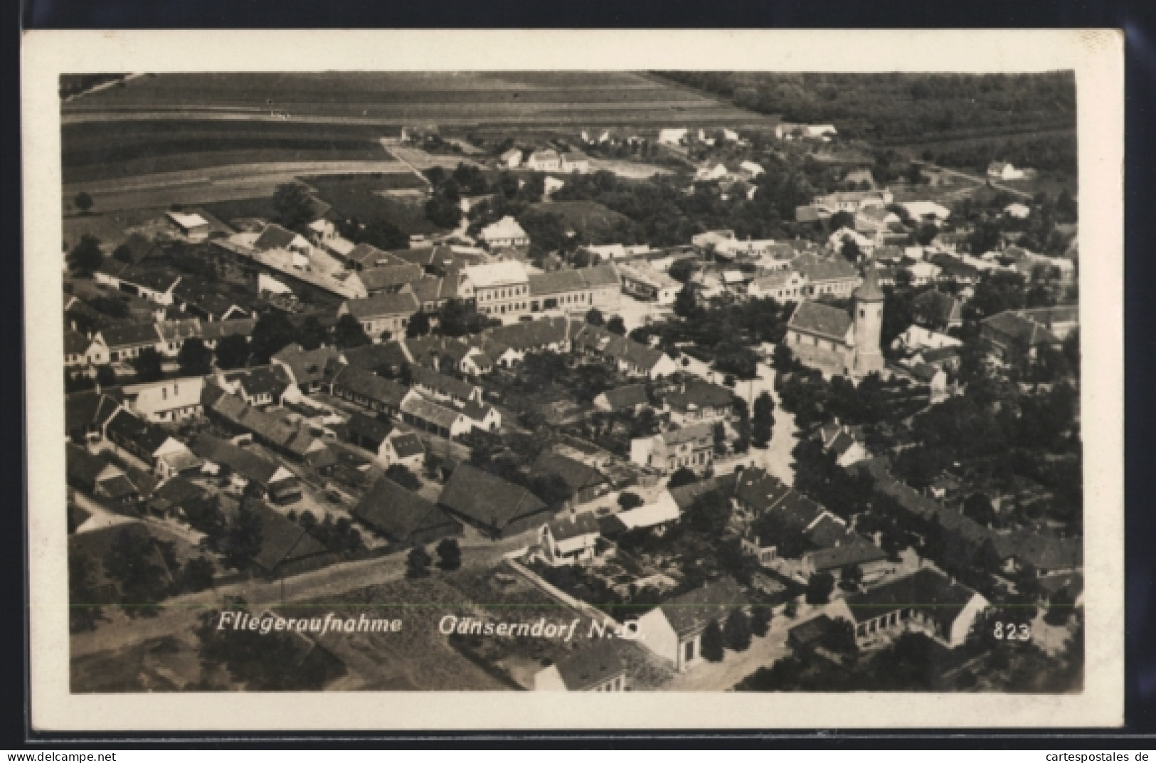 AK Gänserndorf /N.-D., Teilansicht, Fliegeraufnahme