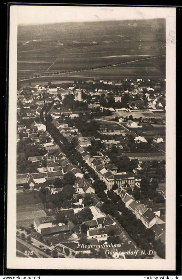 AK Gänserndorf /N.Ö., Fliegeraufnahme